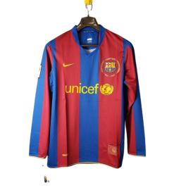 Barcelona Thuis Shirt Lange Mouw 2007/08 Retro