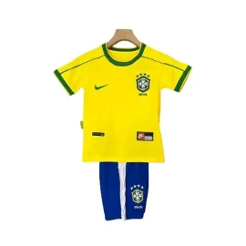 Brazil Retro Home Football Kids Kit 1994
