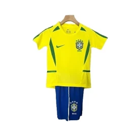 Brazil Retro Home Football Kids Kit 2002