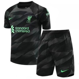Liverpool Black Keeper Football Kids Kit 22/23