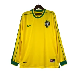 Brazil Retro Home Long Sleeve Football Shirt 1998
