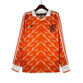 Netherlands Retro Home Long Sleeve Football Shirt 1988